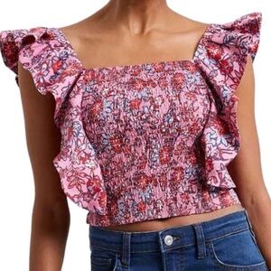 FRENCH
CONNECTION
FONTINI RHODES COTTON FRILL Cropped TOP - SEA
PINK Size Small.